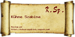 Kühne Szabina névjegykártya
